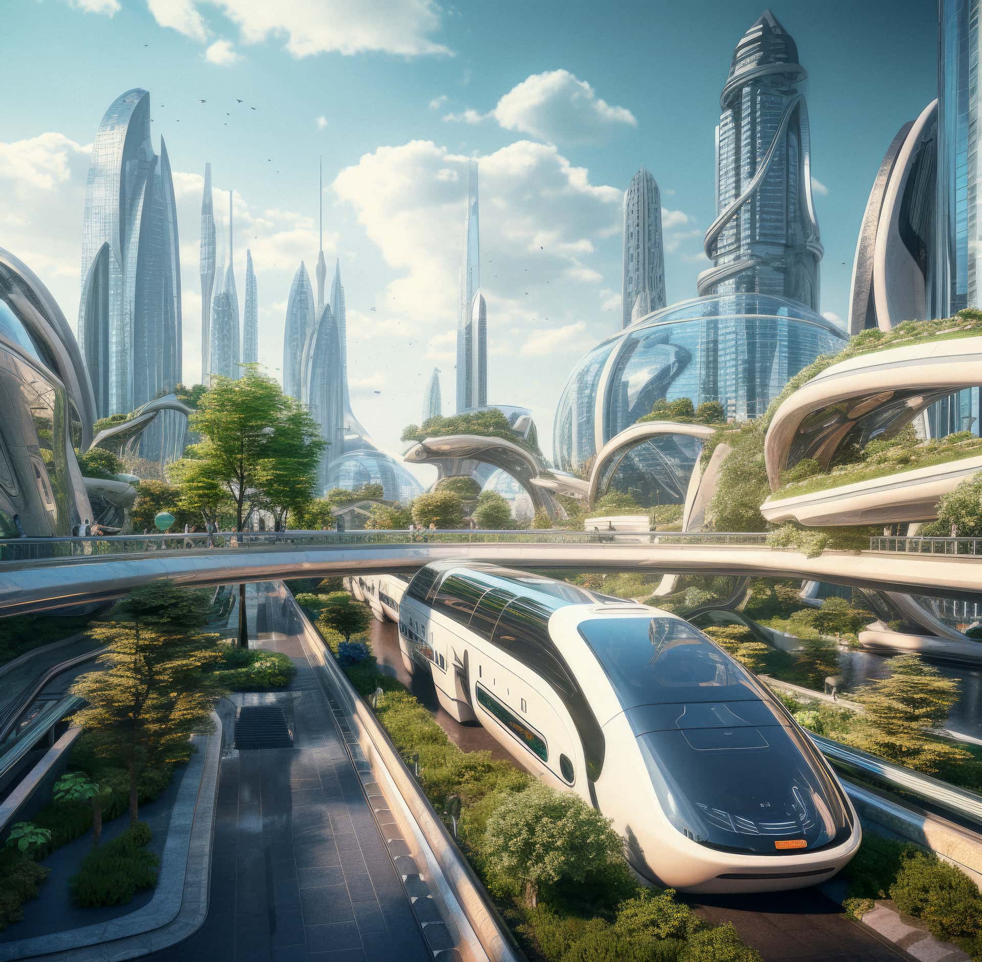 Futuristic city background